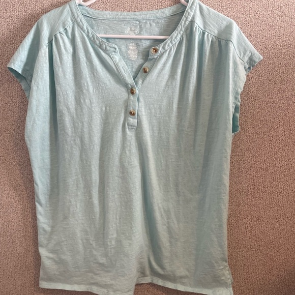 St. John's Bay Tops - St.‎ John's Bay Green Mandarin Collar T-Shirt